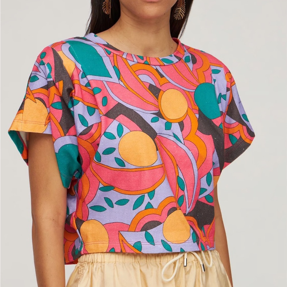 Isabel Marant Zinalia Printed‎ Crop T-Shirt XS
